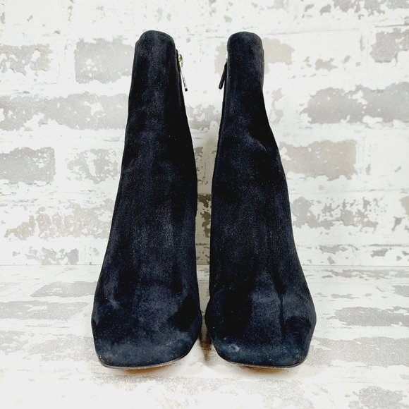Sam Edelman Codie Black Suede Leather Block Heel Ankle Boots M372 - Picture 3 of 12